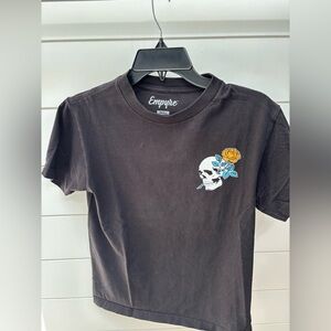 Empyre Black Short Sleeve Tee with Skull Design